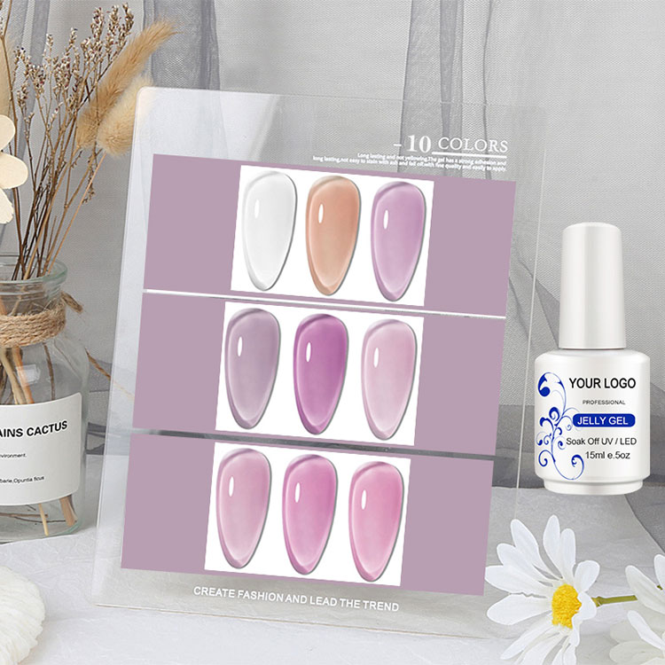 15ml Ice sa pamamagitan ng Pink White Jelly Nail Gel Polish