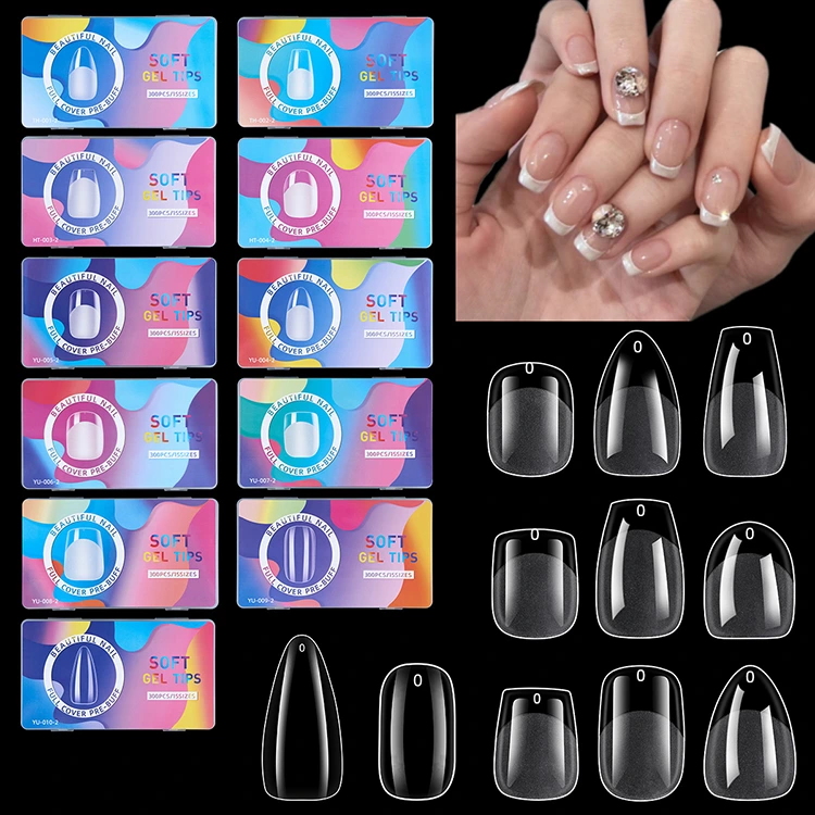 15Size Soft Gel Tip - Buong takip ng mga extension ng kuko