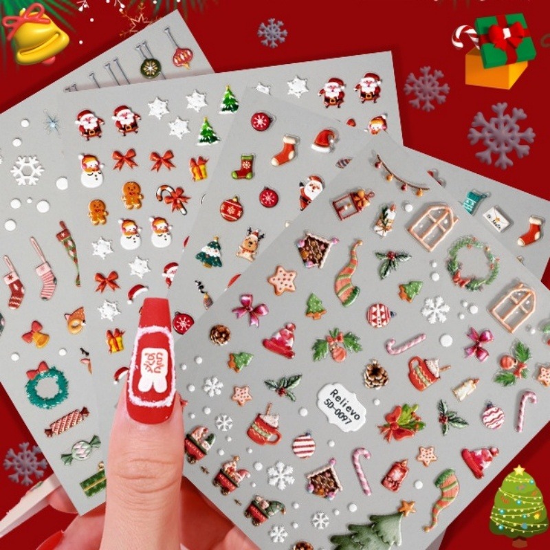 Mga Sticker ng Nail Art ng Pasko ng Pasko