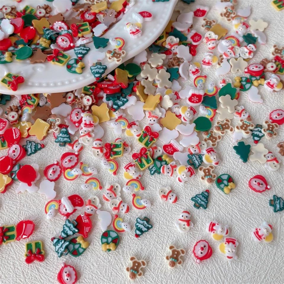 Mga Rhinestones ng Kuko ng Pasko