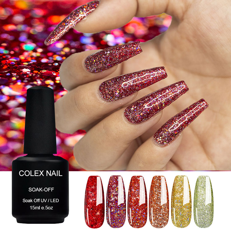 Malikhaing multi-color glitter gel polish