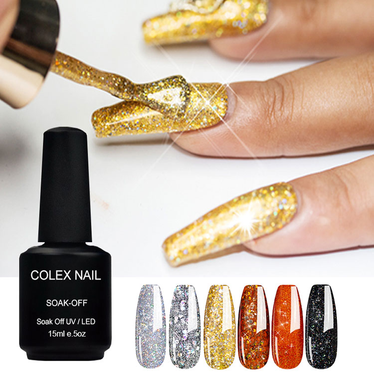 Diamond shimmer glitter gel polish