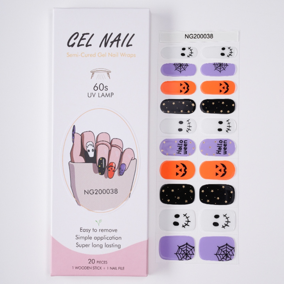 Mga sticker ng Halloween gel manicure