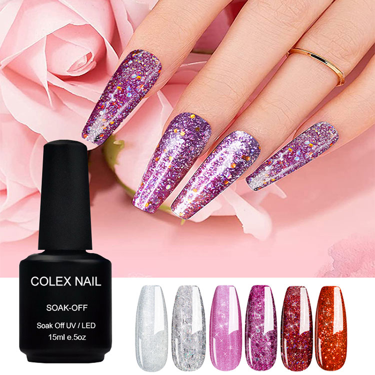 Mataas na shine makulay na glitter gel polish