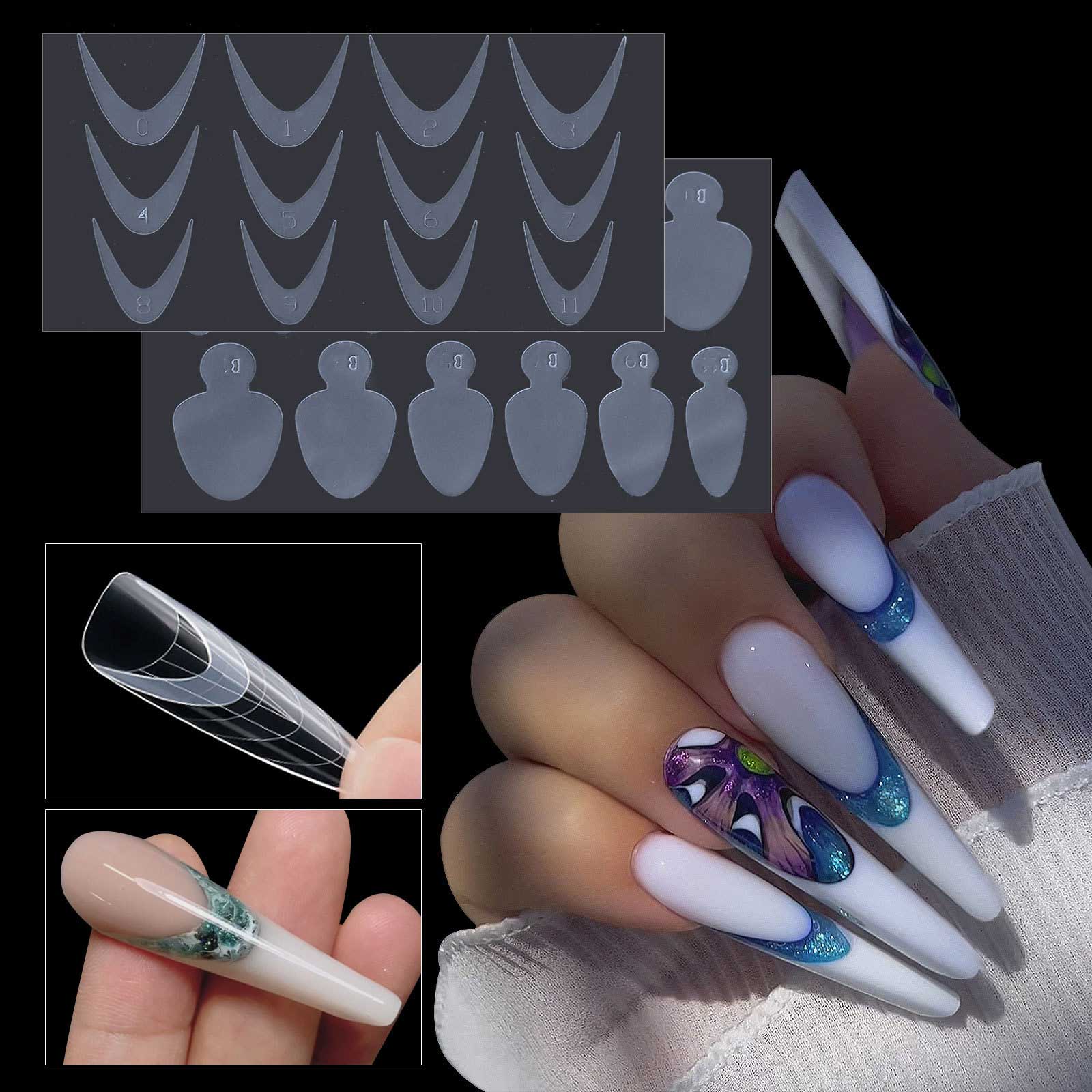 Silicone French Manicure Sticker para sa Nail Mould